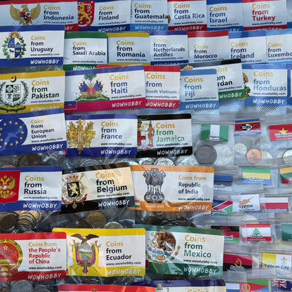 500-2000 World Coins – Organized by Country (Some Repeats)