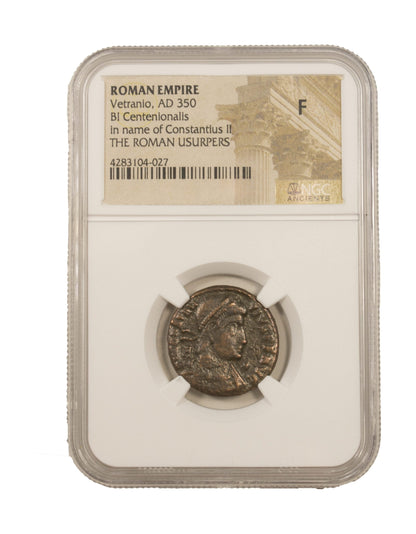 Vetranio Roman AE (AD 350) Issued in the Name of Constantius II NGC
