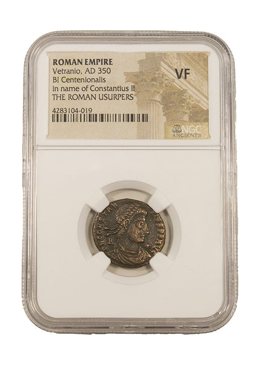 Vetranio Roman AE (AD 350) Issued in the Name of Constantius II NGC
