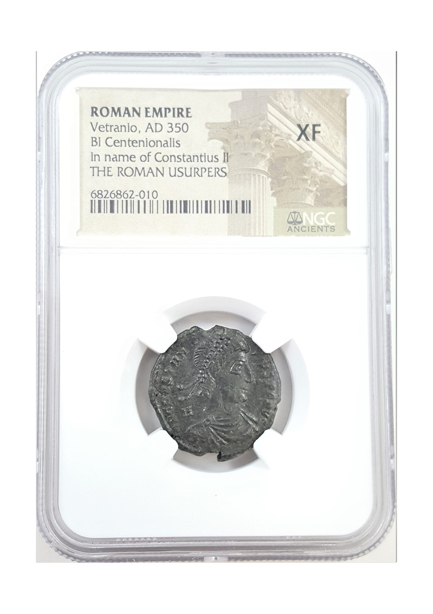 Vetranio Roman AE (AD 350) Issued in the Name of Constantius II NGC