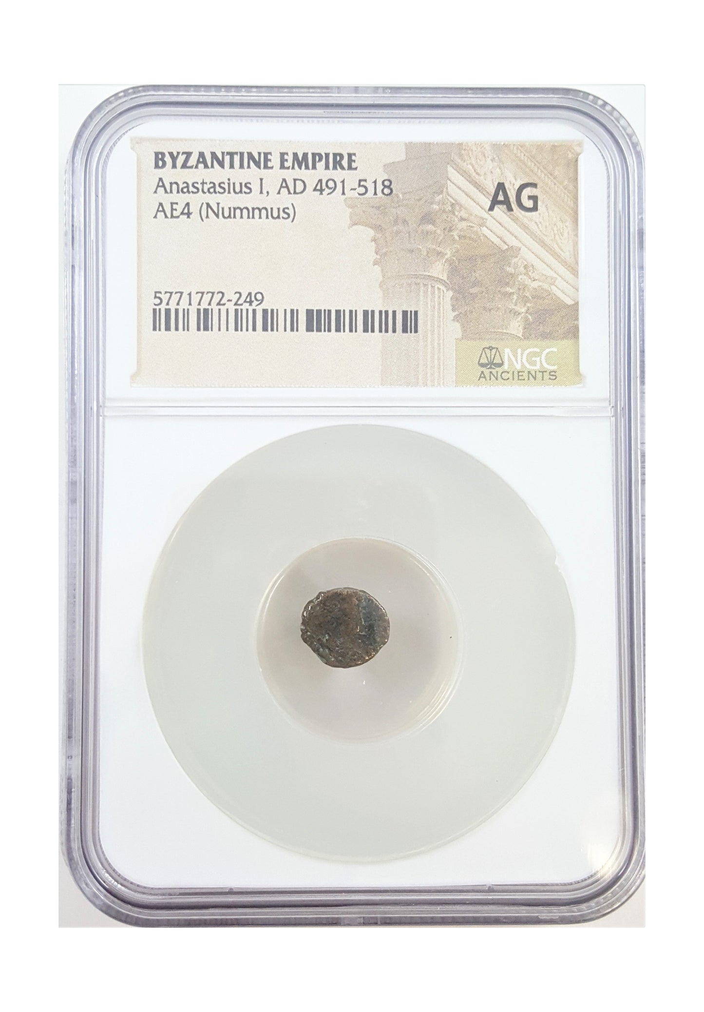 Roman Bronze AE4 Of Anastasius I (AD 491–518) NGC