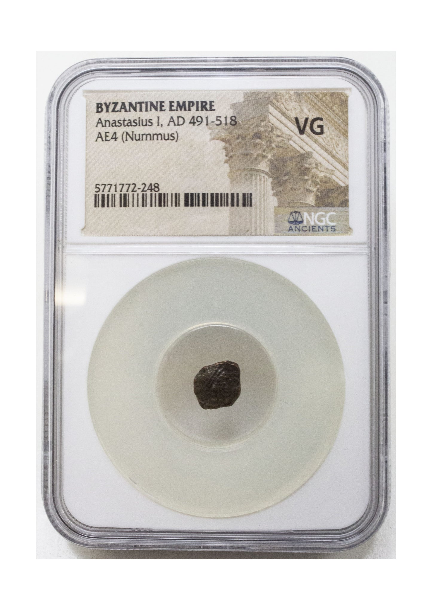 Roman Bronze AE4 Of Anastasius I (AD 491–518) NGC