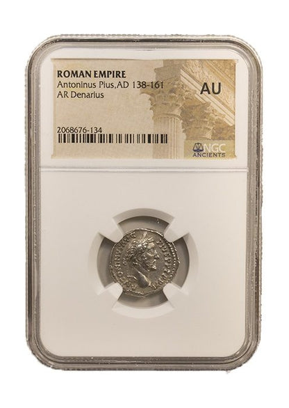 Antoninus Pius Roman Silver Denarius (AD 138-161) NGC