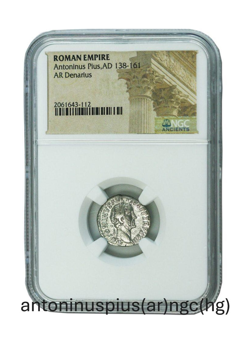 Antoninus Pius Roman Silver Denarius (AD 138-161) NGC
