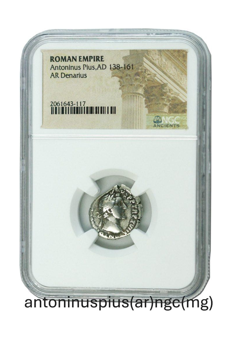 Antoninus Pius Roman Silver Denarius (AD 138-161) NGC