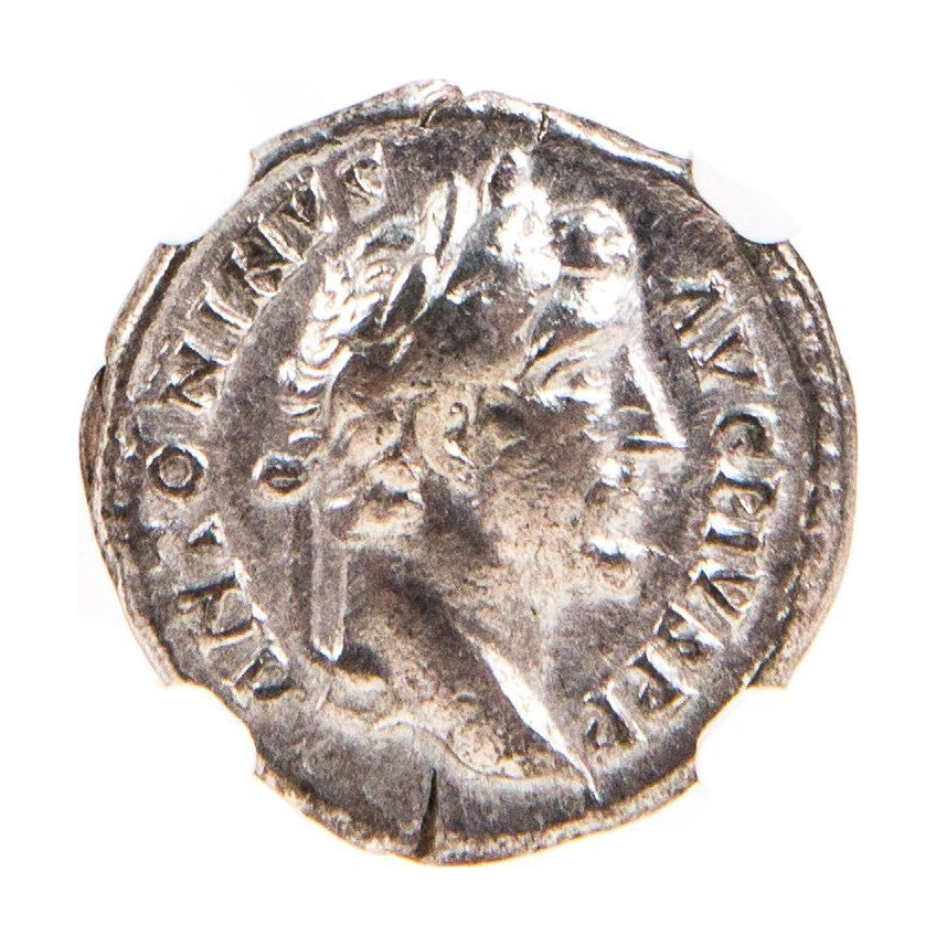 Antoninus Pius Roman Silver Denarius (AD 138-161) NGC