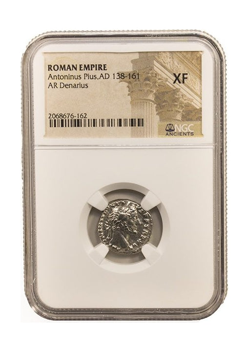 Antoninus Pius Roman Silver Denarius (AD 138-161) NGC