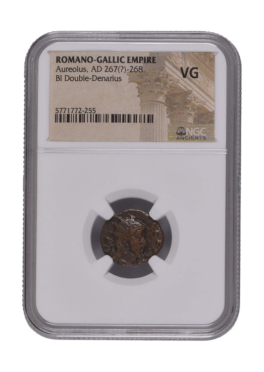 Aureolus Roman AE (AD 268) Issued in the Name of Postumus NGC
