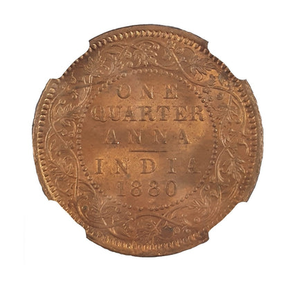 British India 1/4 Anna (1880–1889) – Queen Victoria – Copper Coin