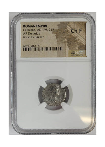 Caracalla Roman Silver Denarius (AD 198-217) NGC