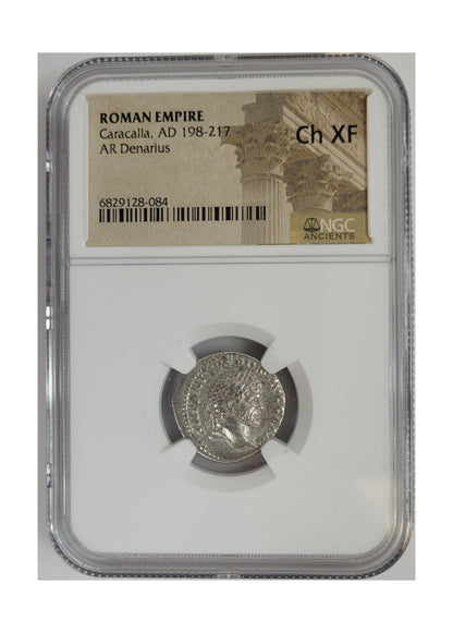 Caracalla Roman Silver Denarius (AD 198-217) NGC