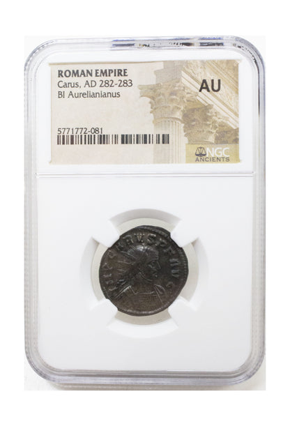 Roman Silvered Antoninianus Of Carus (AD 282–283) NGC