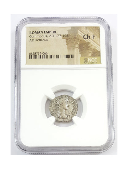 Commodus Roman Silver Denarius (AD 177-192) NGC