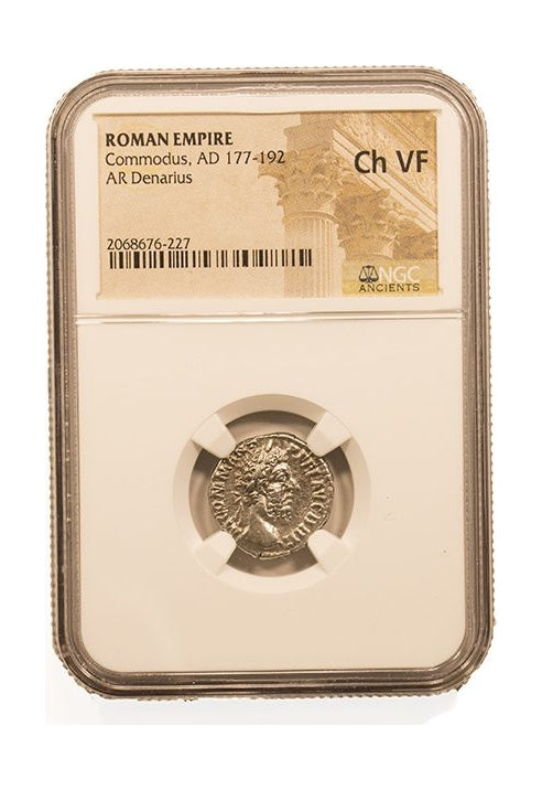 Commodus Roman Silver Denarius (AD 177-192) NGC