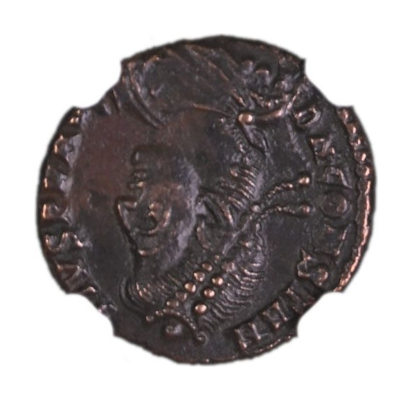 Roman Bronze AE3 Of Constantius II (AD 337–361) NGC – Fallen Horseman Reverse