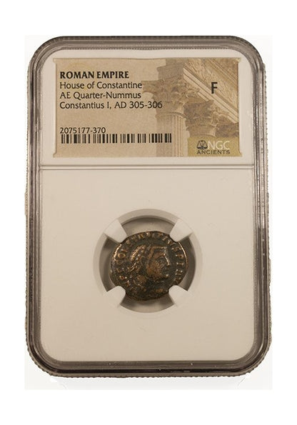 Constantius I Chlorus Roman AE3 Quarter-Nummus (AD 293-306) NGC
