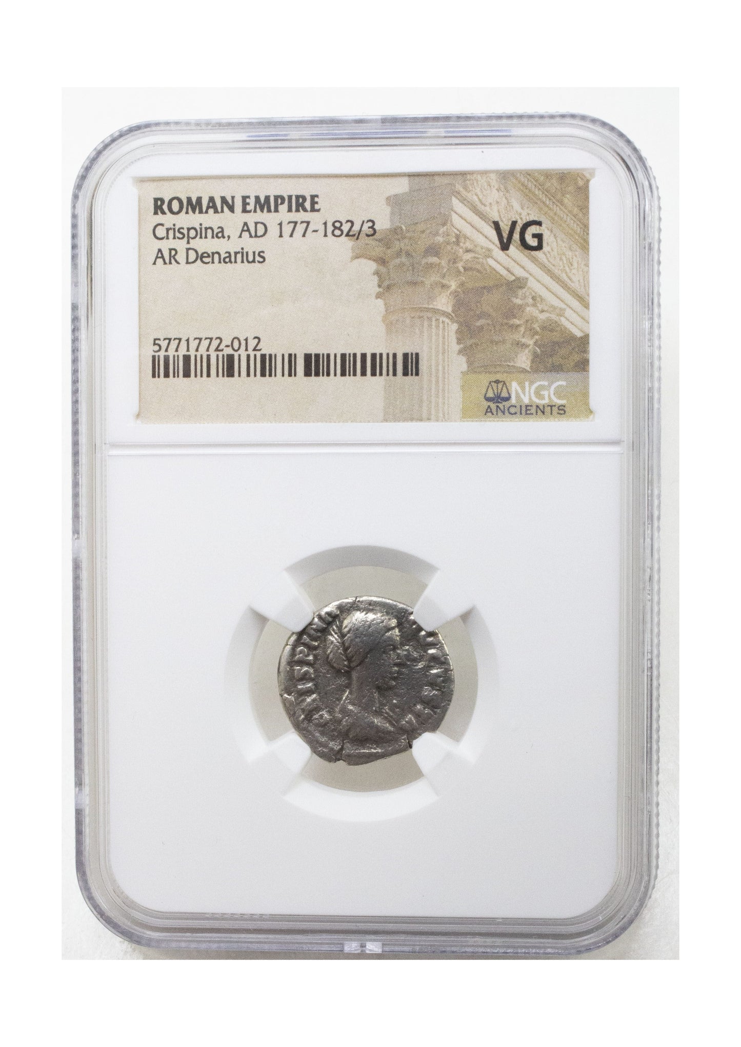 Crispina Roman AR Denarius (AD 178-182) NGC