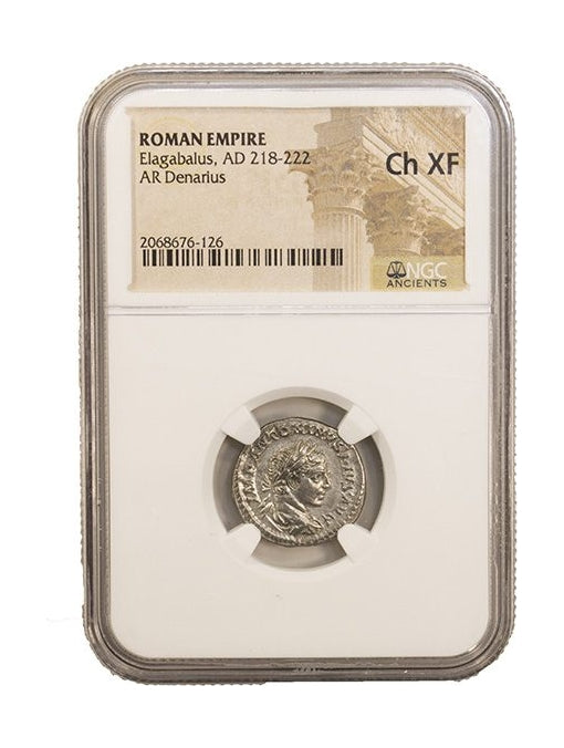 Elagabalus Roman Silver Denarius (AD 218-222) NGC
