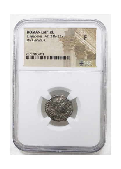 Elagabalus Roman Silver Denarius (AD 218-222) NGC