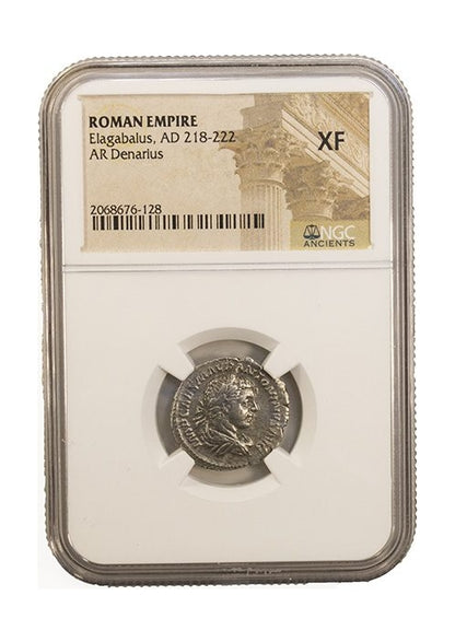 Elagabalus Roman Silver Denarius (AD 218-222) NGC