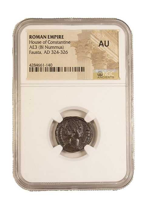 Roman Bronze AE3 Of Fausta (AD 307–326) NGC