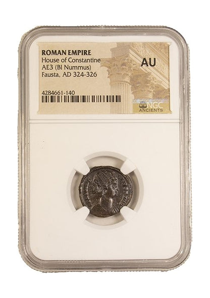 Roman Bronze AE3 Of Fausta (AD 307–326) NGC