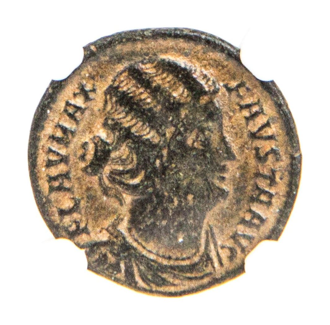 Roman Bronze AE3 Of Fausta (AD 307–326) NGC