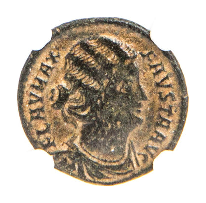 Roman Bronze AE3 Of Fausta (AD 307–326) NGC