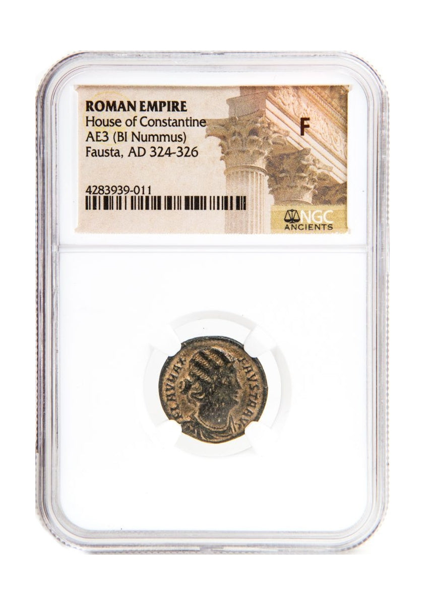 Roman Bronze AE3 Of Fausta (AD 307–326) NGC