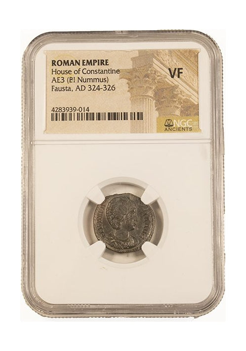Roman Bronze AE3 Of Fausta (AD 307–326) NGC
