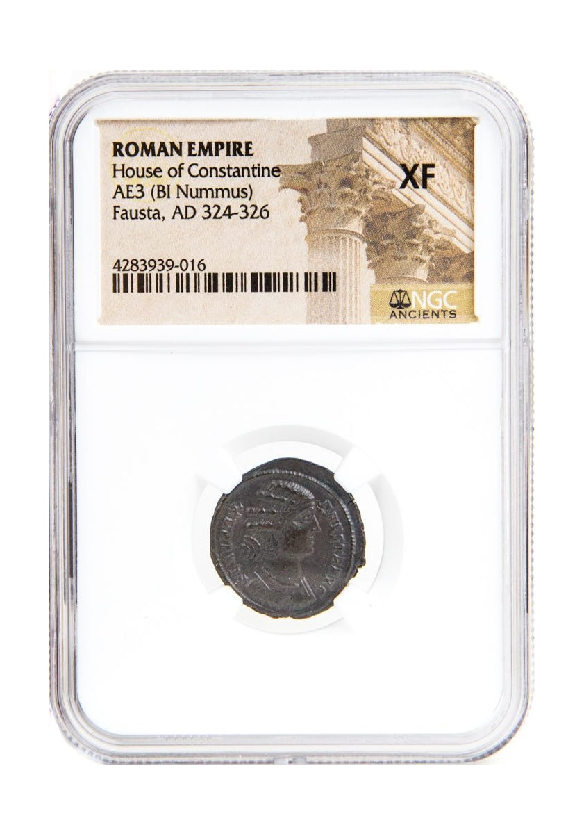 Roman Bronze AE3 Of Fausta (AD 307–326) NGC