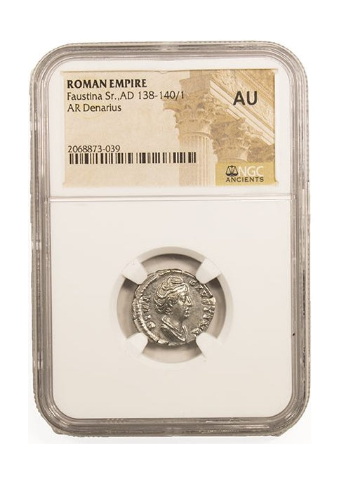 Faustina Sr. Roman Silver Denarius (AD 138-140) NGC