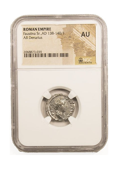 Faustina Sr. Roman Silver Denarius (AD 138-140) NGC