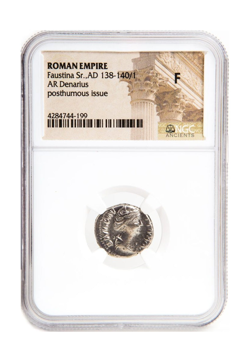 Faustina Sr. Roman Silver Denarius (AD 138-140) NGC