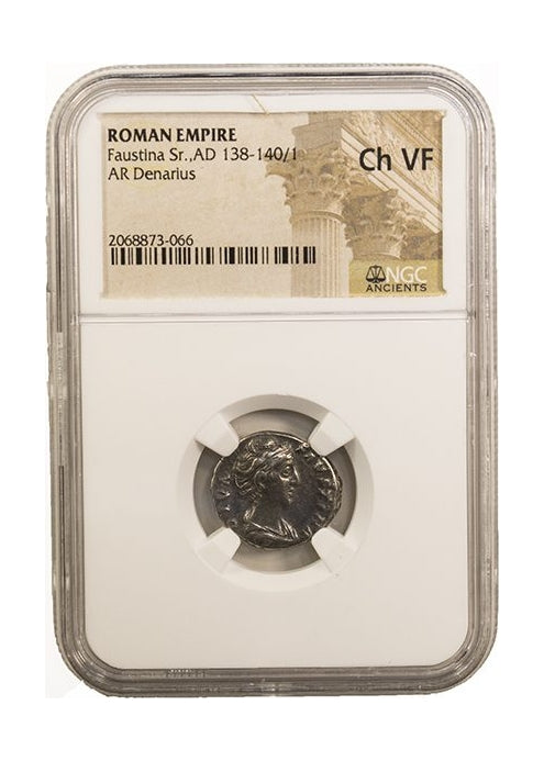 Faustina Sr. Roman Silver Denarius (AD 138-140) NGC