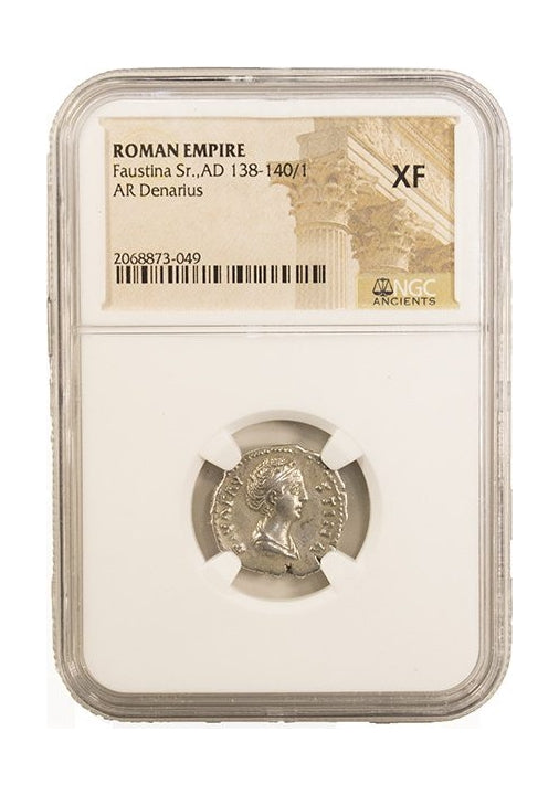 Faustina Sr. Roman Silver Denarius (AD 138-140) NGC