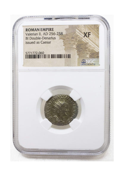 Roman Silver Antoninianus Of Valerian II (AD 253–257) NGC