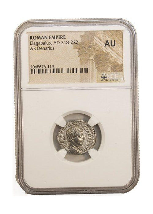 Elagabalus Roman Silver Denarius (AD 218-222) NGC