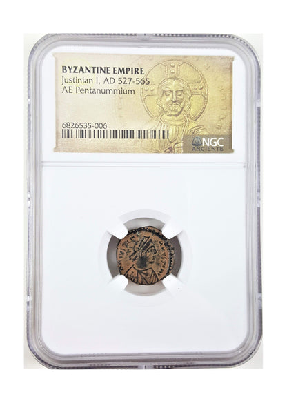 Justinian I Byzantine Empire Pentanummium (AD 527–565) – NGC Certified