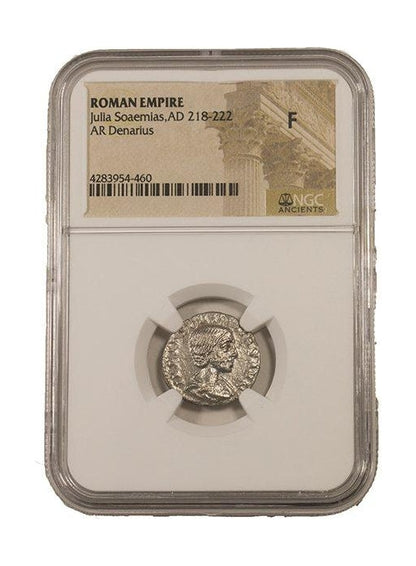 Julia Soaemias Roman Silver Antoninianus (NGC Certified Slab)