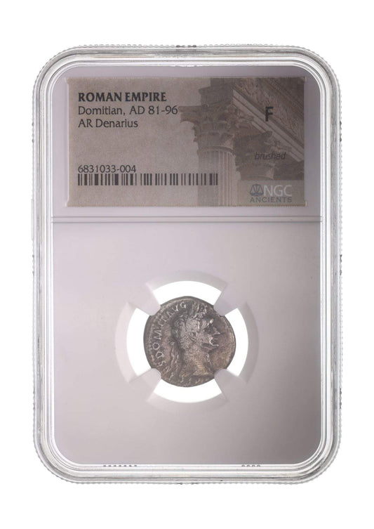 Domitian Roman AR Denarius (NGC Certified Slab)