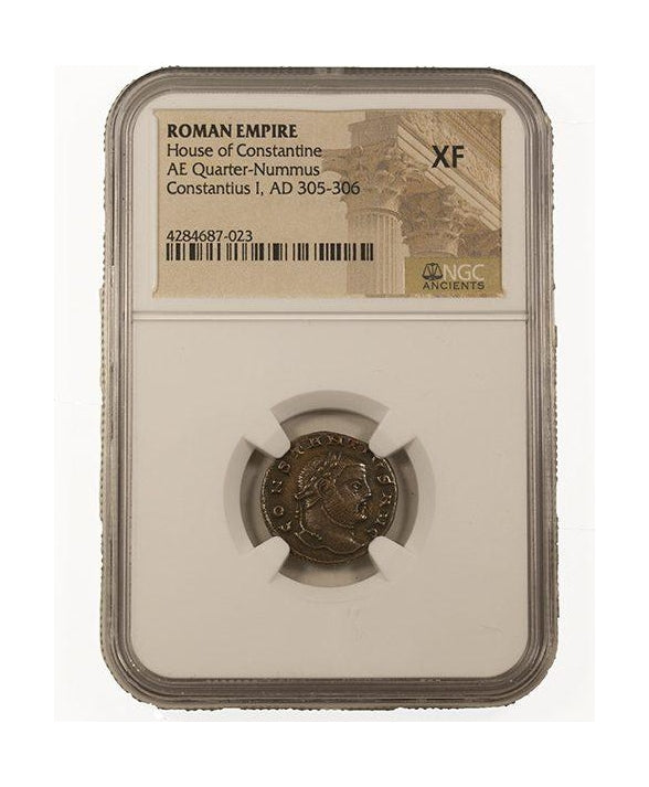 Constantius I Chlorus Roman AE3 Quarter-Nummus (AD 293-306) NGC