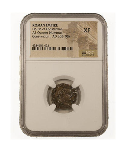 Constantius I Chlorus Roman AE3 Quarter-Nummus (AD 293-306) NGC