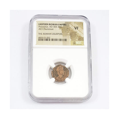 Roman Bronze AE3 Of Procopius (AD 365–366) NGC