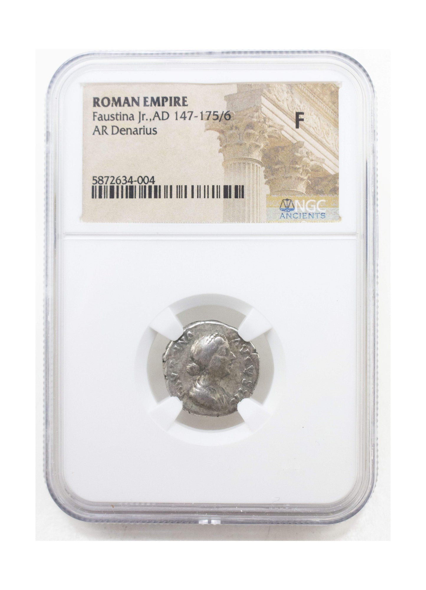 Faustina Jr. Roman Silver Antoninianus (NGC Certified Slab)