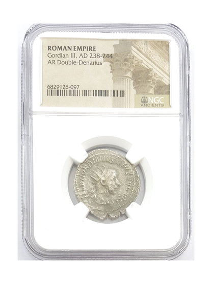 Gordian III Roman Silver Denarius (AD 238-244) NGC