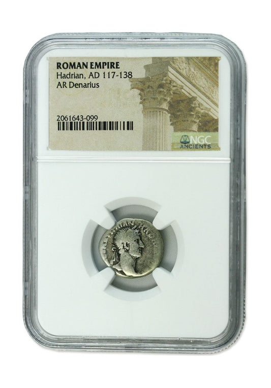 Hadrian Roman Silver Denarius (AD 117-138) NGC