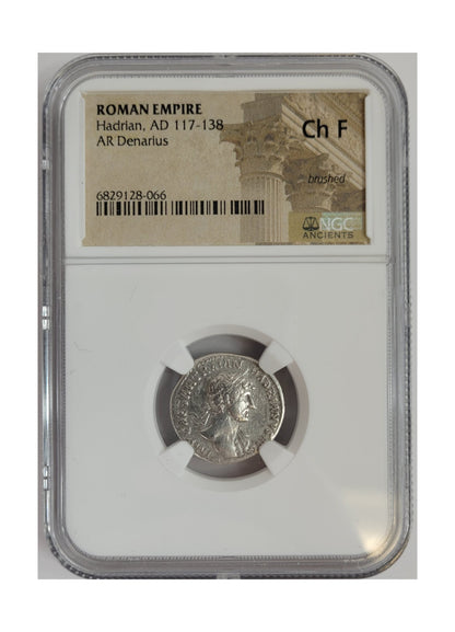 Hadrian Roman Silver Denarius (AD 117-138) NGC