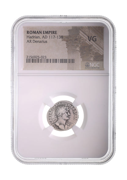 Hadrian Roman Silver Denarius (AD 117-138) NGC