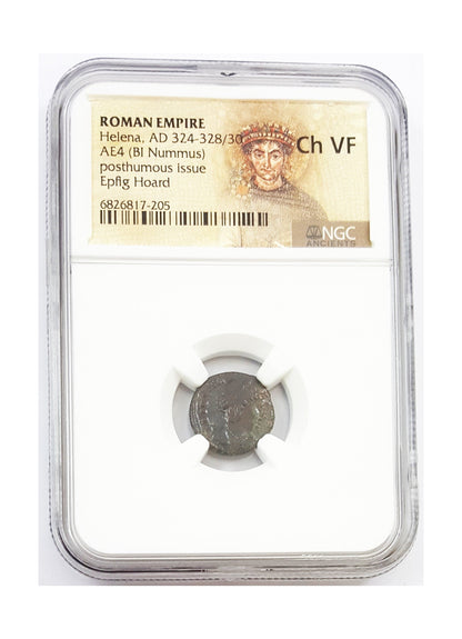 Roman Bronze AE Of Helena (AD 324–337) Epfig Hoard NGC